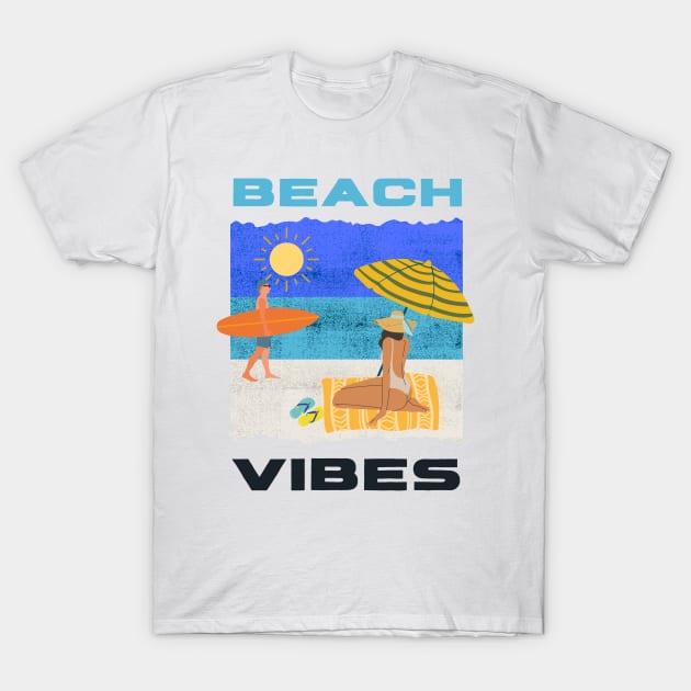 beach vibes white T-Shirt by HyzoArt